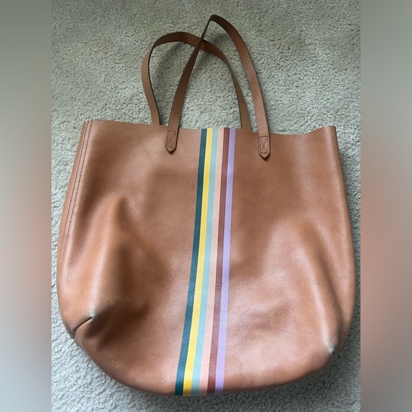 Madewell Handbags - Madewell Transport Tote, Rainbow Stripe Edition